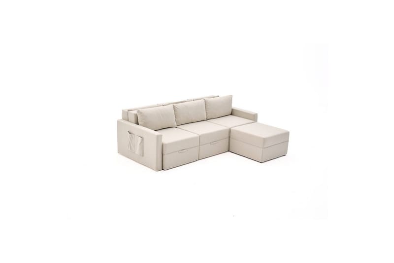Savra Sovesofa med Divan 3-sits - Creme - Møbler - Sofaer - Sovesofaer