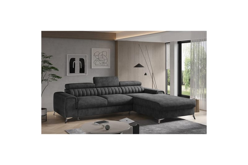 Sectional Eltap Grayson 278x205x92 cm - Leve 6, Mørkegrå, Højre - Møbler - Sofaer - Sovesofaer