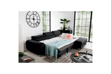 Sectional Eltap Grayson 278x205x92 cm - Loco 10, Sort, Højre - Møbler - Sofaer - Sovesofaer