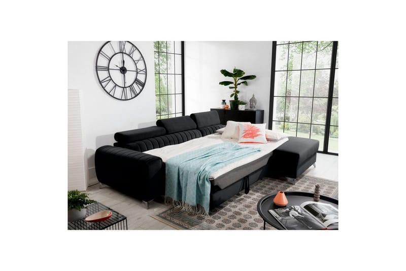 Sectional Eltap Grayson 278x205x92 cm - Loco 10, Sort, Højre - Møbler - Sofaer - Sovesofaer