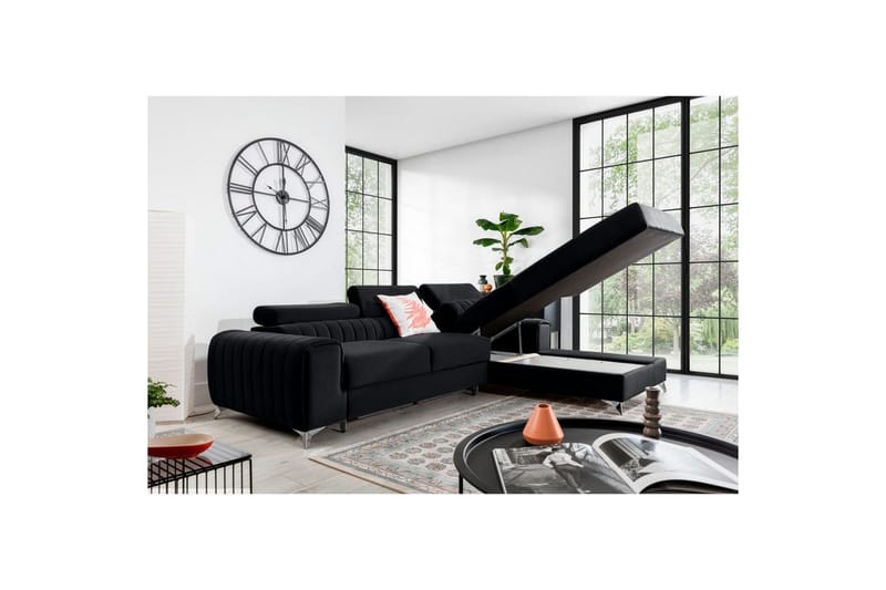 Sectional Eltap Grayson 278x205x92 cm - Loco 10, Sort, Højre - Møbler - Sofaer - Sovesofaer