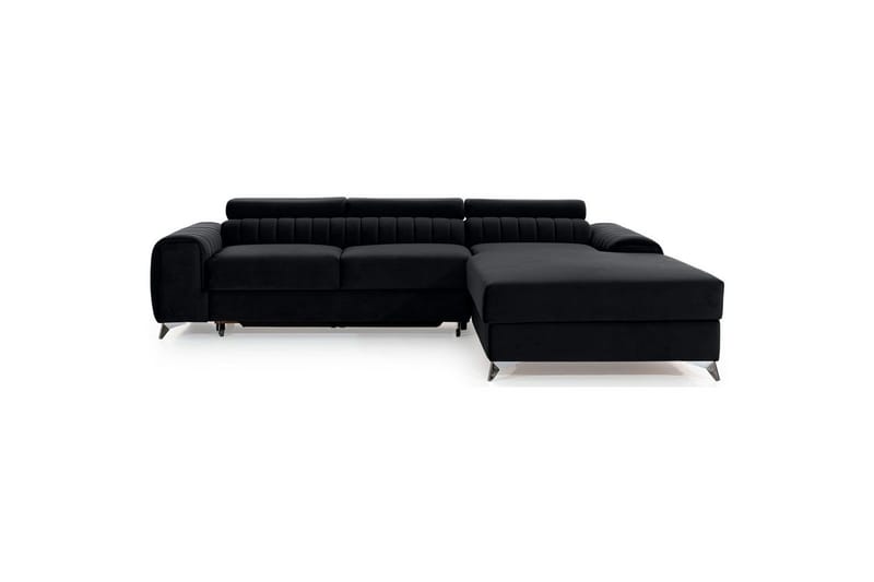 Sectional Eltap Grayson 278x205x92 cm, Loco 10, Sort, Højre