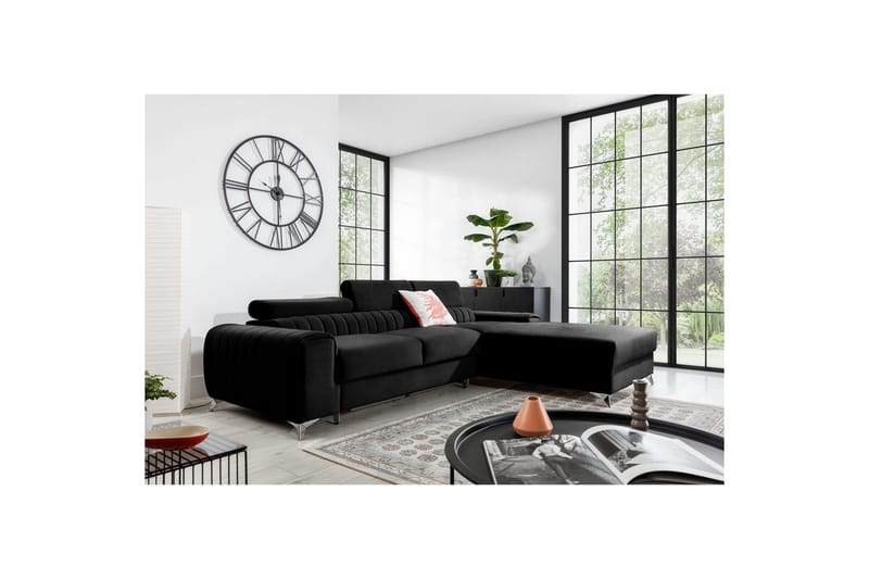 Sectional Eltap Grayson 278x205x92 cm - Loco 10, Sort, Højre - Møbler - Sofaer - Sovesofaer
