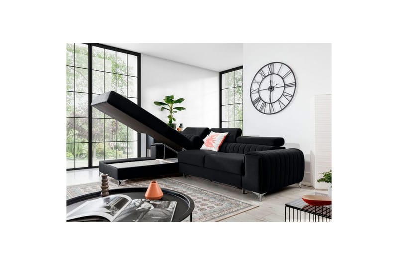 Sectional Eltap Grayson 278x205x92 cm - Loco 10, Sort, Venstre - Møbler - Sofaer - Sovesofaer