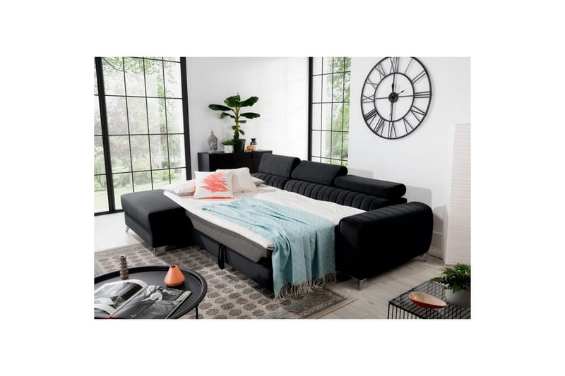 Sectional Eltap Grayson 278x205x92 cm - Loco 10, Sort, Venstre - Møbler - Sofaer - Sovesofaer