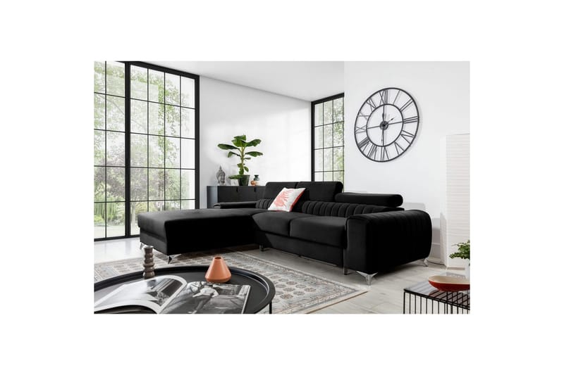 Sectional Eltap Grayson 278x205x92 cm - Loco 10, Sort, Venstre - Møbler - Sofaer - Sovesofaer