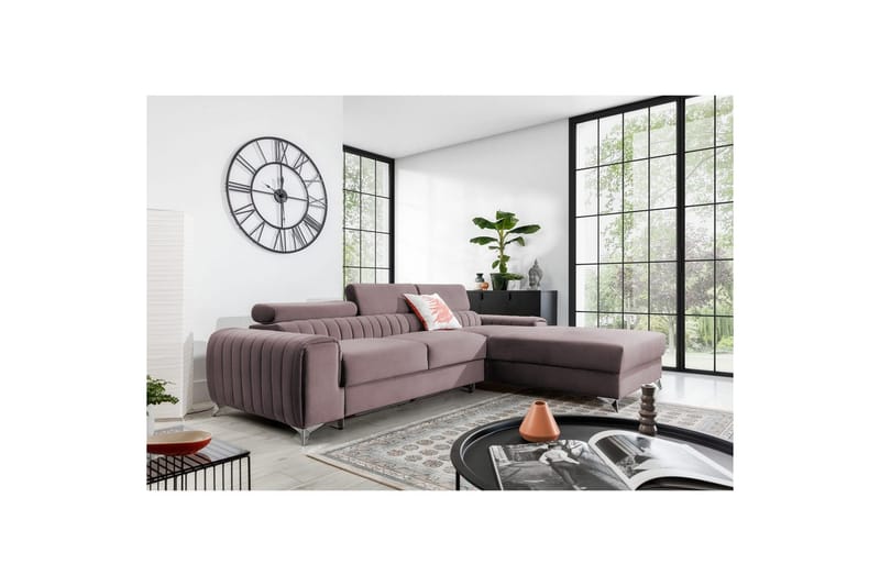 Sectional Eltap Grayson 278x205x92 cm - Loco 24, Pink, Højre - Møbler - Sofaer - Sovesofaer