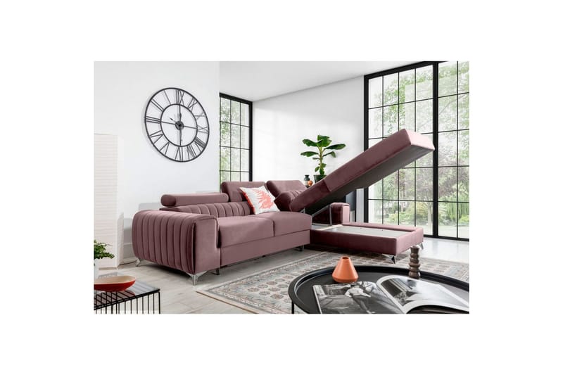 Sectional Eltap Grayson 278x205x92 cm - Loco 24, Pink, Højre - Møbler - Sofaer - Sovesofaer