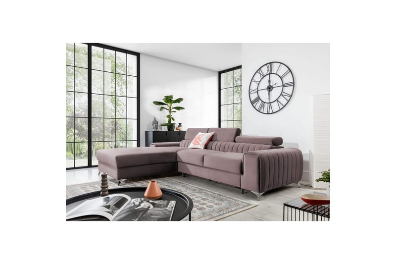 Sectional Eltap Grayson 278x205x92 cm - Loco 24, Pink, Venstre - Møbler - Sofaer - Sovesofaer
