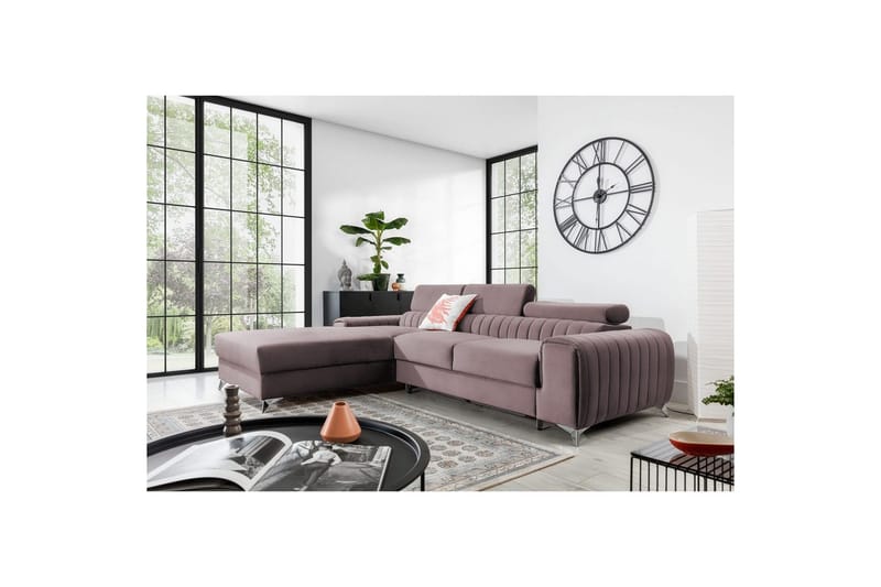 Sectional Eltap Grayson 278x205x92 cm - Loco 24, Pink, Venstre - Møbler - Sofaer - Sovesofaer