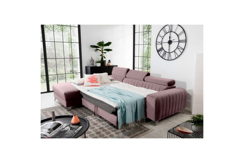 Sectional Eltap Grayson 278x205x92 cm - Loco 24, Pink, Venstre - Møbler - Sofaer - Sovesofaer