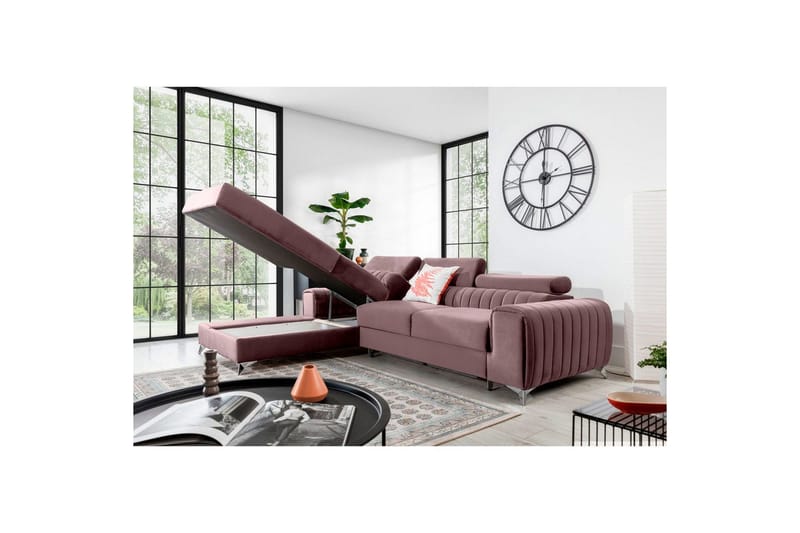Sectional Eltap Grayson 278x205x92 cm - Loco 24, Pink, Venstre - Møbler - Sofaer - Sovesofaer