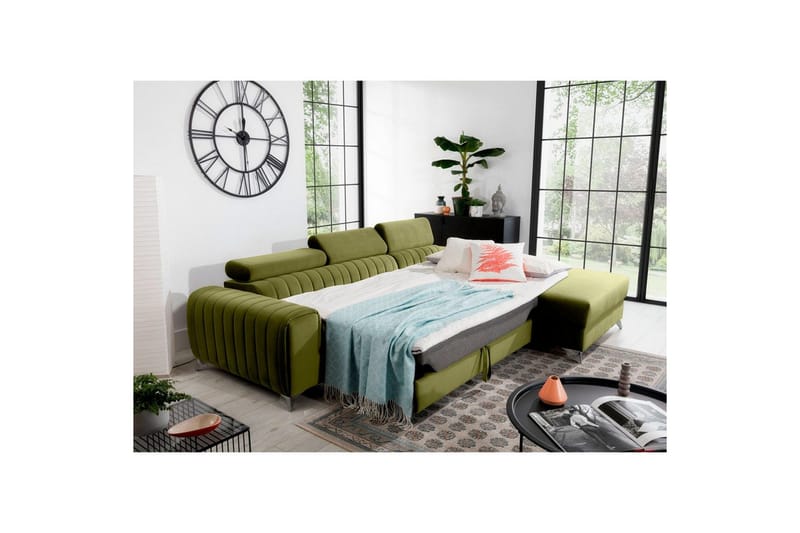 Sectional Eltap Grayson 278x205x92 cm - Loco 33, Grøn, Højre - Møbler - Sofaer - Sovesofaer