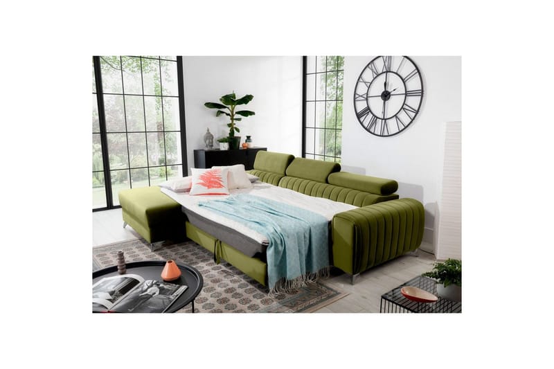 Sectional Eltap Grayson 278x205x92 cm - Loco 33, Grøn, Venstre - Møbler - Sofaer - Sovesofaer