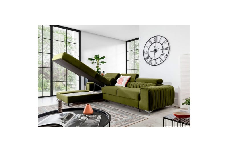 Sectional Eltap Grayson 278x205x92 cm - Loco 33, Grøn, Venstre - Møbler - Sofaer - Sovesofaer