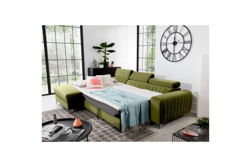 Sectional Eltap Grayson 278x205x92 cm - Loco 33, Grøn, Venstre - Møbler - Sofaer - Sovesofaer