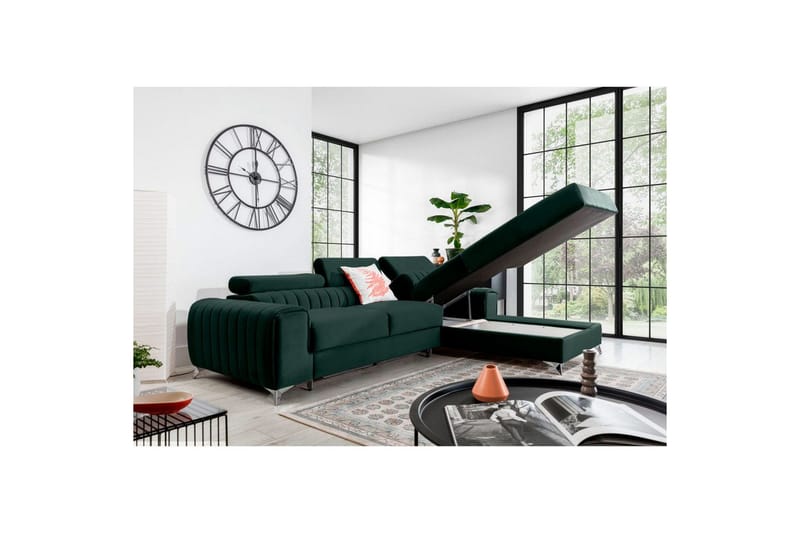 Sectional Eltap Grayson 278x205x92 cm - Loco 35, Mørkegrøn, Højre - Møbler - Sofaer - Sovesofaer