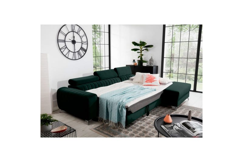 Sectional Eltap Grayson 278x205x92 cm - Loco 35, Mørkegrøn, Højre - Møbler - Sofaer - Sovesofaer