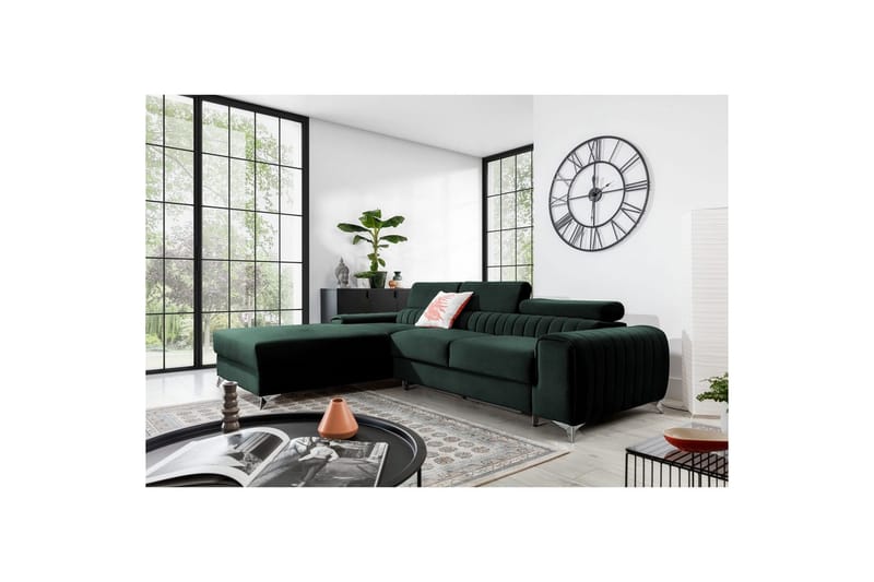 Sectional Eltap Grayson 278x205x92 cm - Loco 35, Mørkegrøn, Venstre - Møbler - Sofaer - Sovesofaer