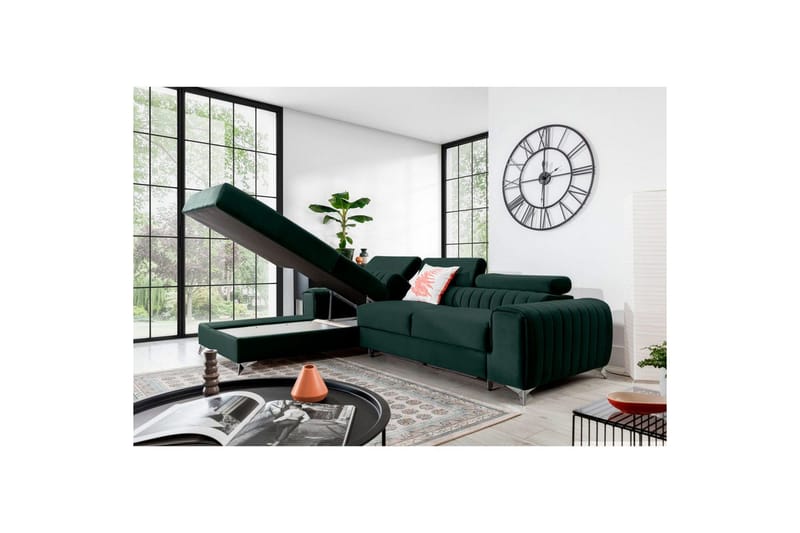 Sectional Eltap Grayson 278x205x92 cm - Loco 35, Mørkegrøn, Venstre - Møbler - Sofaer - Sovesofaer
