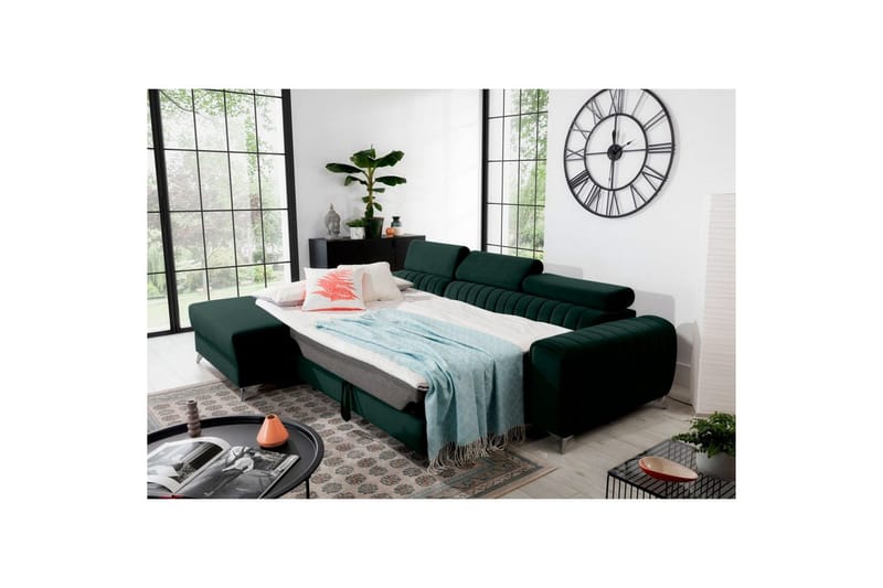 Sectional Eltap Grayson 278x205x92 cm - Loco 35, Mørkegrøn, Venstre - Møbler - Sofaer - Sovesofaer