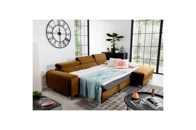 Sectional Eltap Grayson 278x205x92 cm - Loco 45, Gul, Højre - Møbler - Sofaer - Sovesofaer