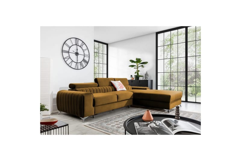 Sectional Eltap Grayson 278x205x92 cm - Loco 45, Gul, Højre - Møbler - Sofaer - Sovesofaer