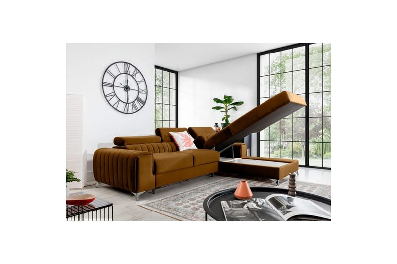 Sectional Eltap Grayson 278x205x92 cm - Loco 45, Gul, Højre - Møbler - Sofaer - Sovesofaer