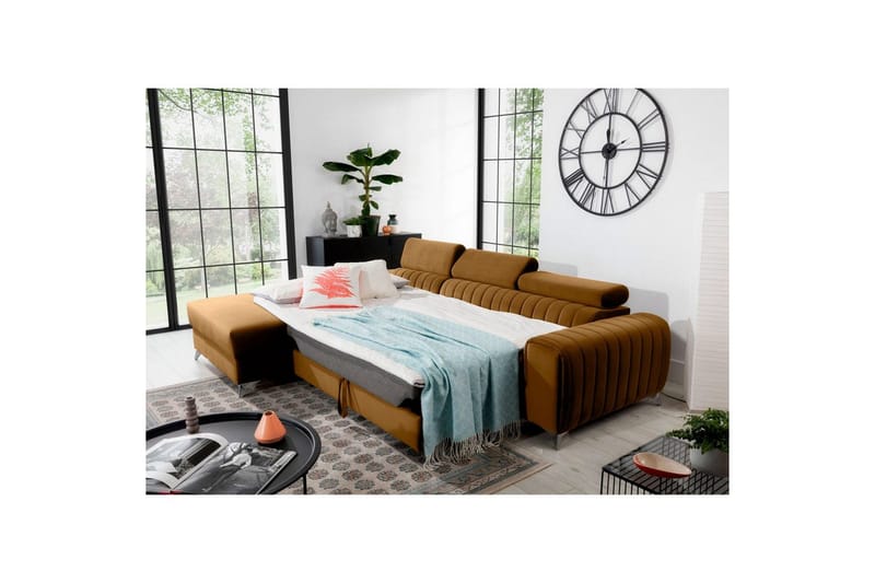 Sectional Eltap Grayson 278x205x92 cm - Loco 45, Gul, Venstre - Møbler - Sofaer - Sovesofaer