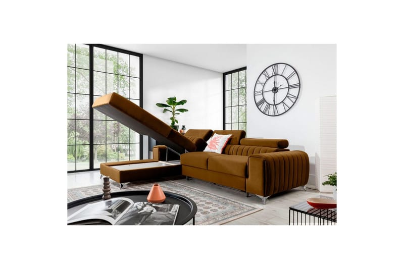 Sectional Eltap Grayson 278x205x92 cm - Loco 45, Gul, Venstre - Møbler - Sofaer - Sovesofaer