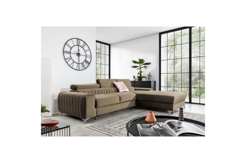 Sectional Eltap Grayson 278x205x92 cm - Nube 20, Beige, Højre - Møbler - Sofaer - Sovesofaer