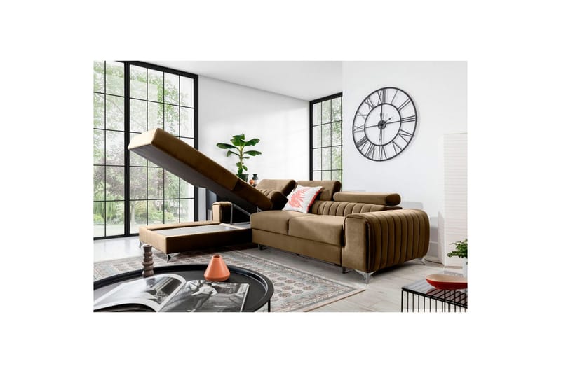 Sectional Eltap Grayson 278x205x92 cm - Nube 20, Beige, Venstre - Møbler - Sofaer - Sovesofaer