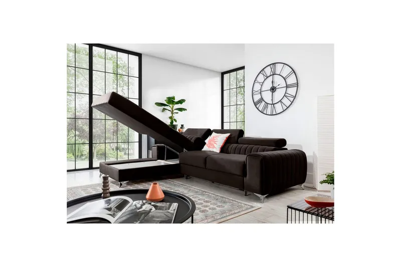 Sectional Eltap Grayson 278x205x92 cm - Nube 22, Brun, Venstre - Møbler - Sofaer - Sovesofaer