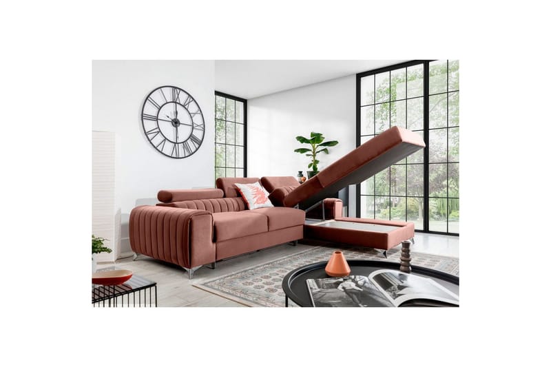 Sectional Eltap Grayson 278x205x92 cm - Nube 24, Pink, Højre - Møbler - Sofaer - Sovesofaer