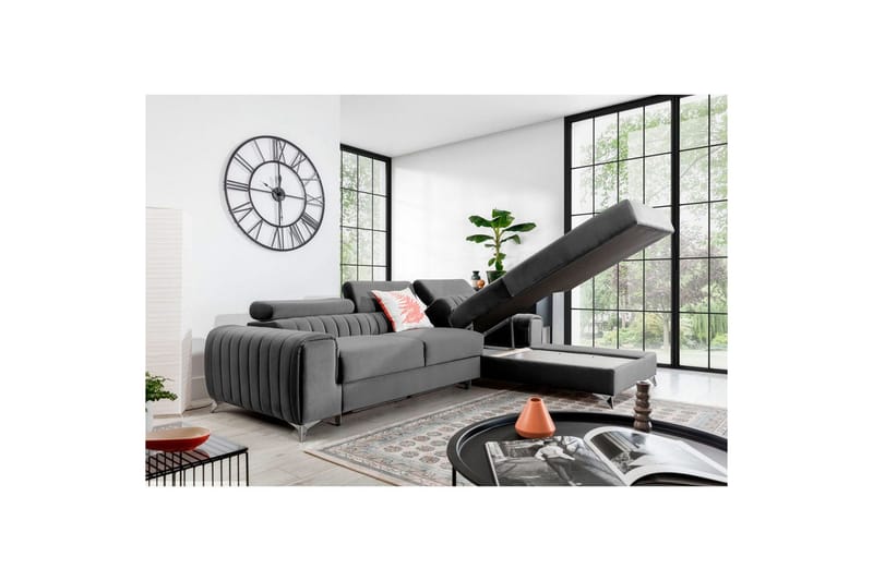 Sectional Eltap Grayson 278x205x92 cm - Nube 3, Lysegrå, Højre - Møbler - Sofaer - Sovesofaer