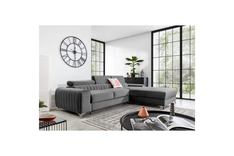 Sectional Eltap Grayson 278x205x92 cm - Nube 3, Lysegrå, Højre - Møbler - Sofaer - Sovesofaer