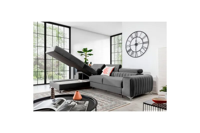 Sectional Eltap Grayson 278x205x92 cm - Nube 3, Lysegrå, Venstre - Møbler - Sofaer - Sovesofaer