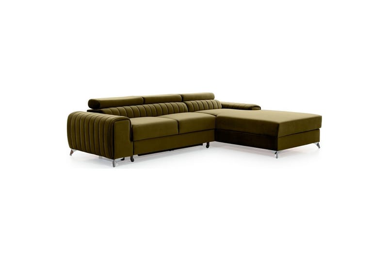 Sectional Eltap Grayson 278x205x92 cm - Nube 33, Grøn, Højre - Møbler - Sofaer - Sovesofaer