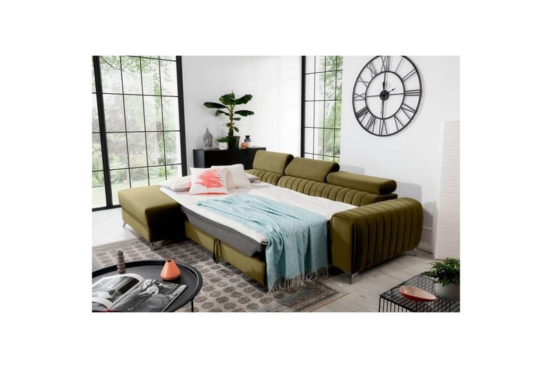 Sectional Eltap Grayson 278x205x92 cm - Nube 33, Grøn, Venstre - Møbler - Sofaer - Sovesofaer