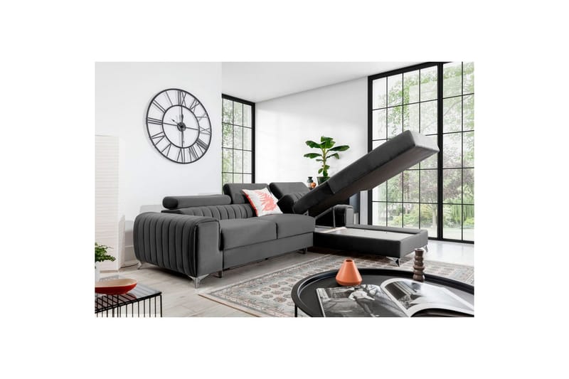 Sectional Eltap Grayson 278x205x92 cm - Nube 4, Lysegrå, Højre - Møbler - Sofaer - Sovesofaer