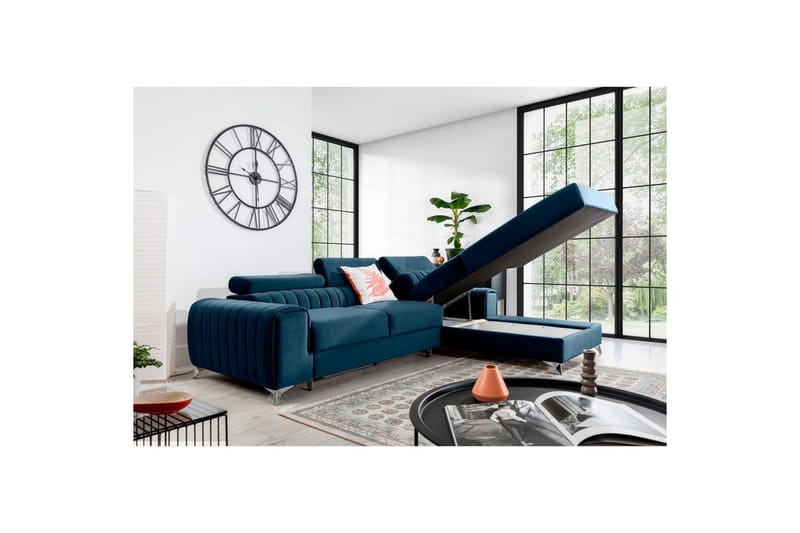 Sectional Eltap Grayson 278x205x92 cm - Nube 40, Blå, Højre - Møbler - Sofaer - Sovesofaer