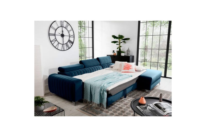 Sectional Eltap Grayson 278x205x92 cm - Nube 40, Blå, Højre - Møbler - Sofaer - Sovesofaer