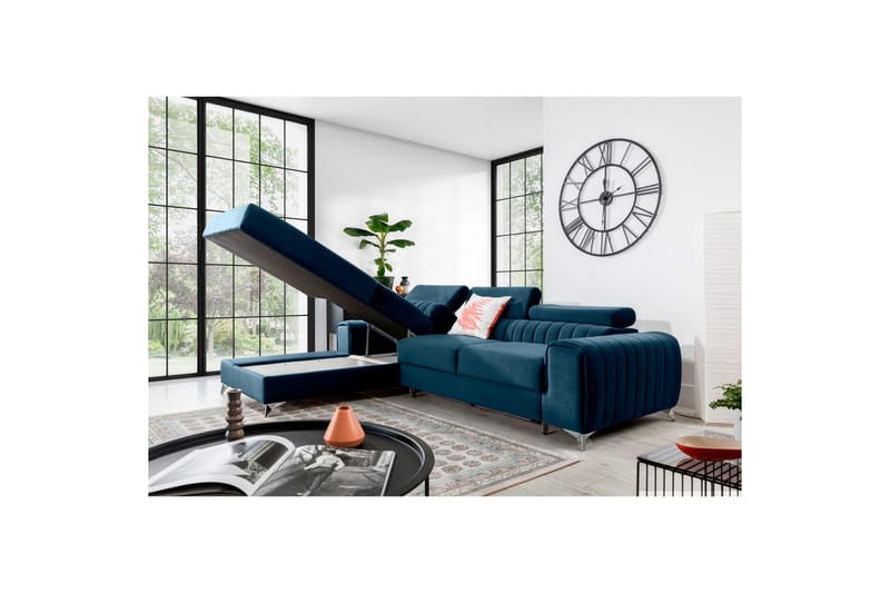 Sectional Eltap Grayson 278x205x92 cm - Nube 40, Blå, Venstre - Møbler - Sofaer - Sovesofaer