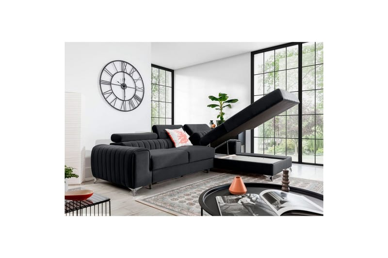 Sectional Eltap Grayson 278x205x92 cm - Nube 6, Mørkegrå, Højre - Møbler - Sofaer - Sovesofaer