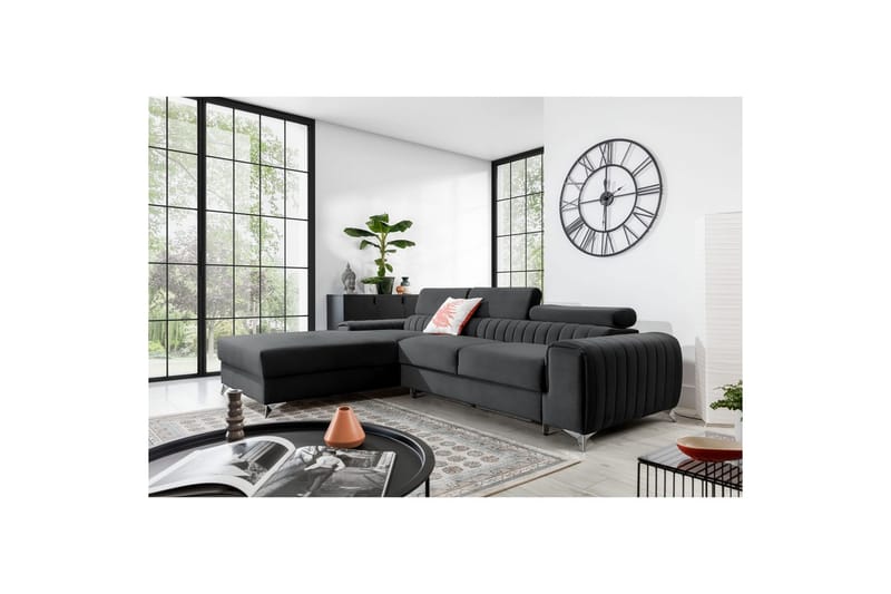 Sectional Eltap Grayson 278x205x92 cm - Nube 6, Mørkegrå, Venstre - Møbler - Sofaer - Sovesofaer