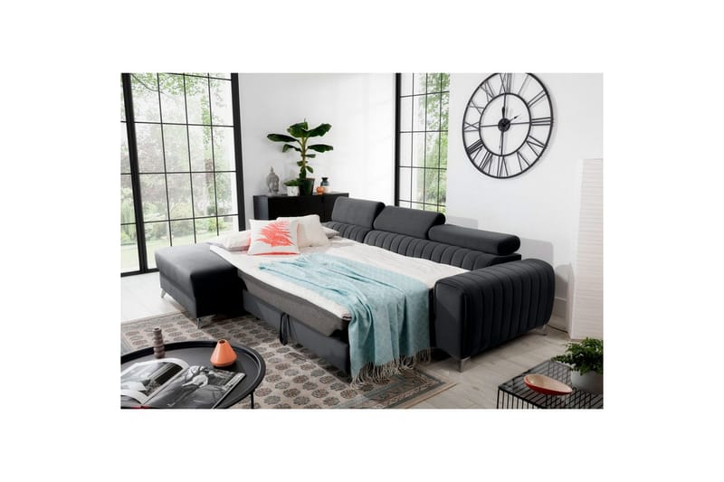 Sectional Eltap Grayson 278x205x92 cm - Nube 6, Mørkegrå, Venstre - Møbler - Sofaer - Sovesofaer