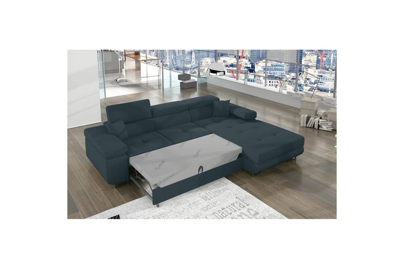 Sektionssofa Eltap Armando 289x85x203 cm - Jarell 38, Blå, Højre - Møbler - Sofaer - Sovesofaer - Sovesofa chaiselong