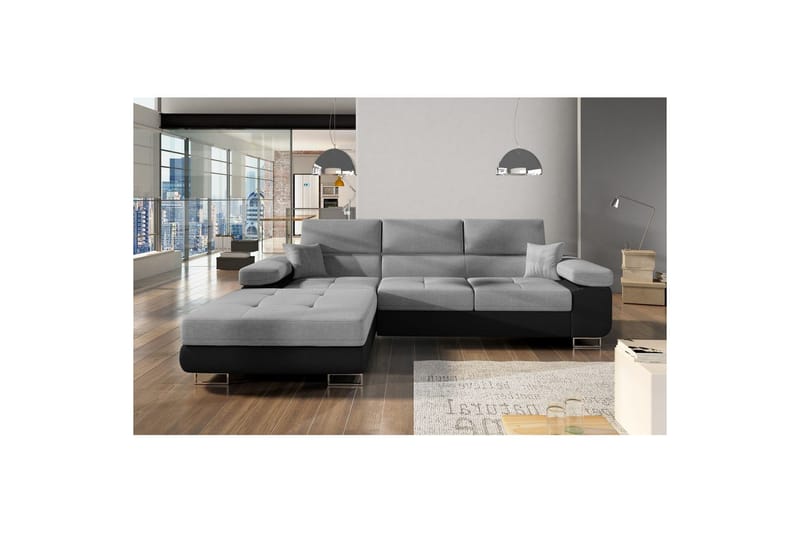 Sektionssofa Eltap Armando 289x85x203 cm, Sawana 05, Sawana 14, Grå, Sort, Venstre