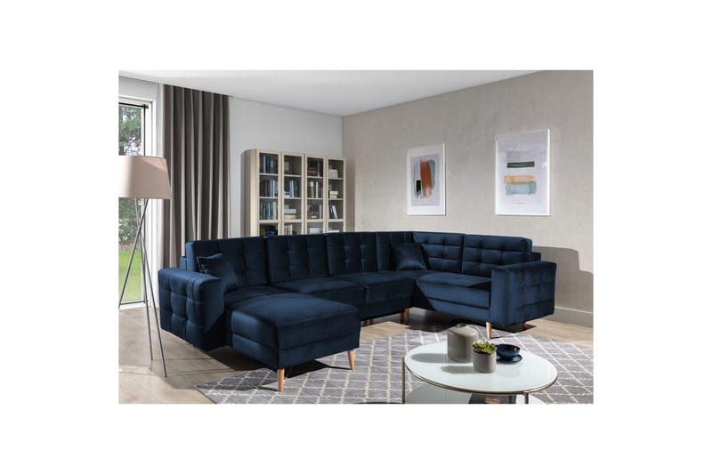 Sektionssofa Eltap Asgard U 326x202x93 cm - Monolit 79, Mørk Blå - Møbler - Sofaer - Sovesofaer