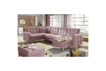 Sektionssofa Eltap Asgard U 326x202x93 cm - Omega 91, Lyserød - Møbler - Sofaer - Sovesofaer